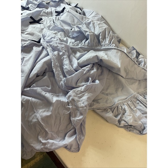 Anthropologie Maeve Asymmetrical Blue knee 3D shirt Dress Cotton Plus 3X Popover - Picture 8 of 10